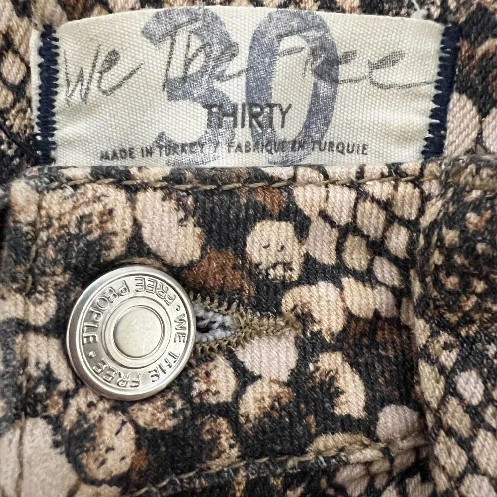 Free People We The Free Two Faced Snakeskin High Waist Frayed Jeans - Size 30